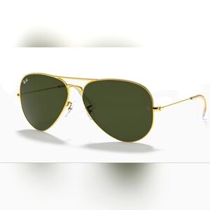 Rayban Aviator Large Metal Green Sunglasses.